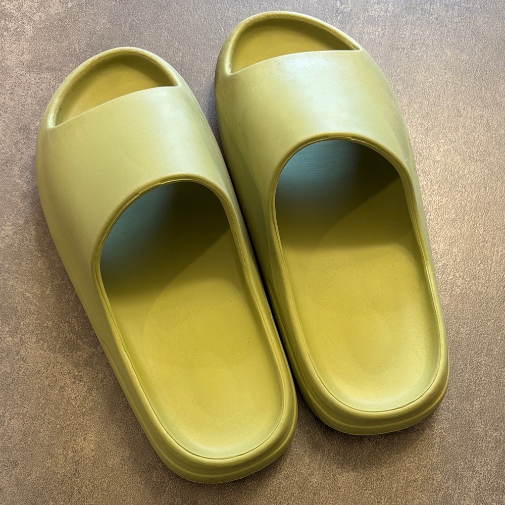 Green Slide Sandals